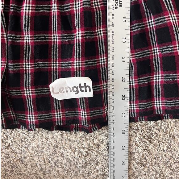 Loft Women M Cottagecore Academia Grunge 90s Preppy Plaid Peplum Tie Neck Blouse - Picture 11 of 11